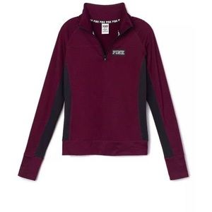 VS Pink Maroon Zip Top